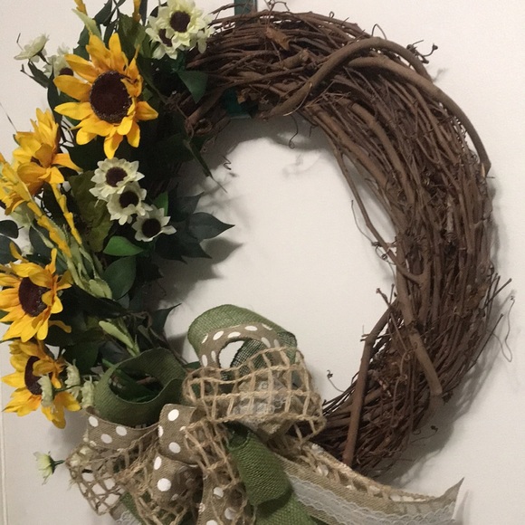 An Any Time Sunflower Grapevine Wreath - Picture 2 of 5